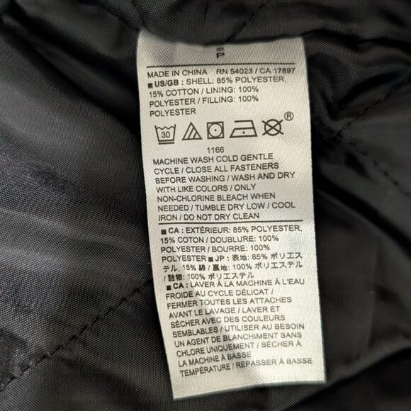 Banana Republic Black Quilted Field Jacket Men's S Faux Leather Trim - Picture 11 of 11